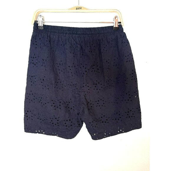 NWT Johnny Was Jade Nora Navy Eyelet Linen W/Cotton Lining Shorts Size S - Picture 2 of 9
